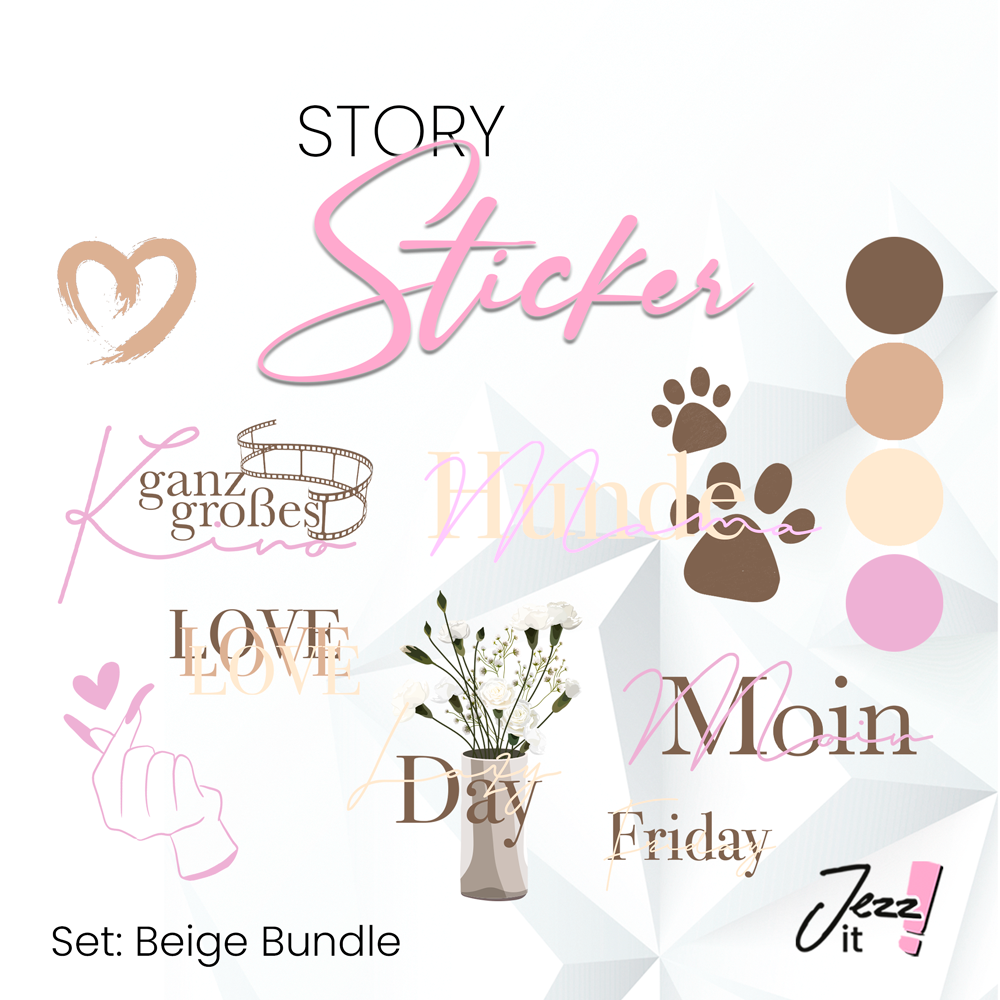 Story Sticker - Beige Bundle